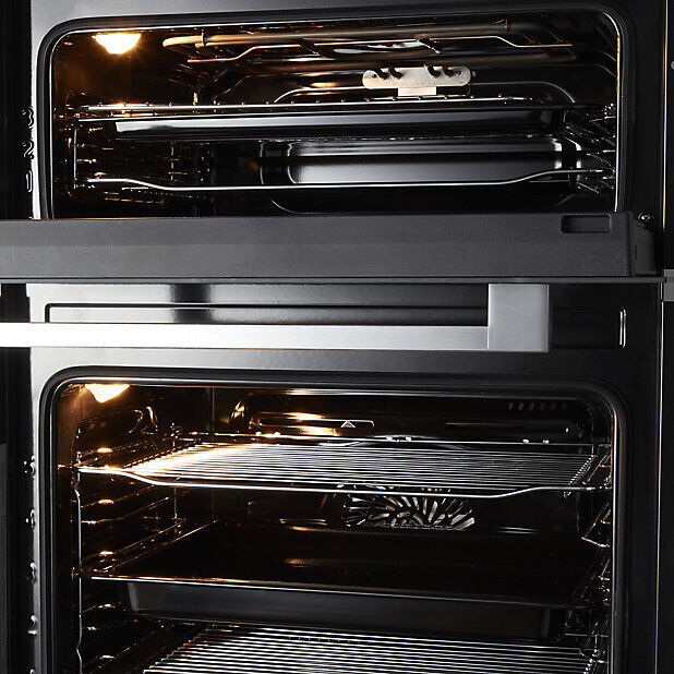 Cooke & Lewis CLELDO105 Built-in Double Oven - Mirrored Black (Slight Damage)