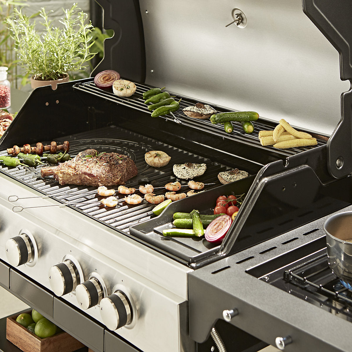 GoodHome Gas Barbecue 4 Burner Grill BBQ Owsley 4.1