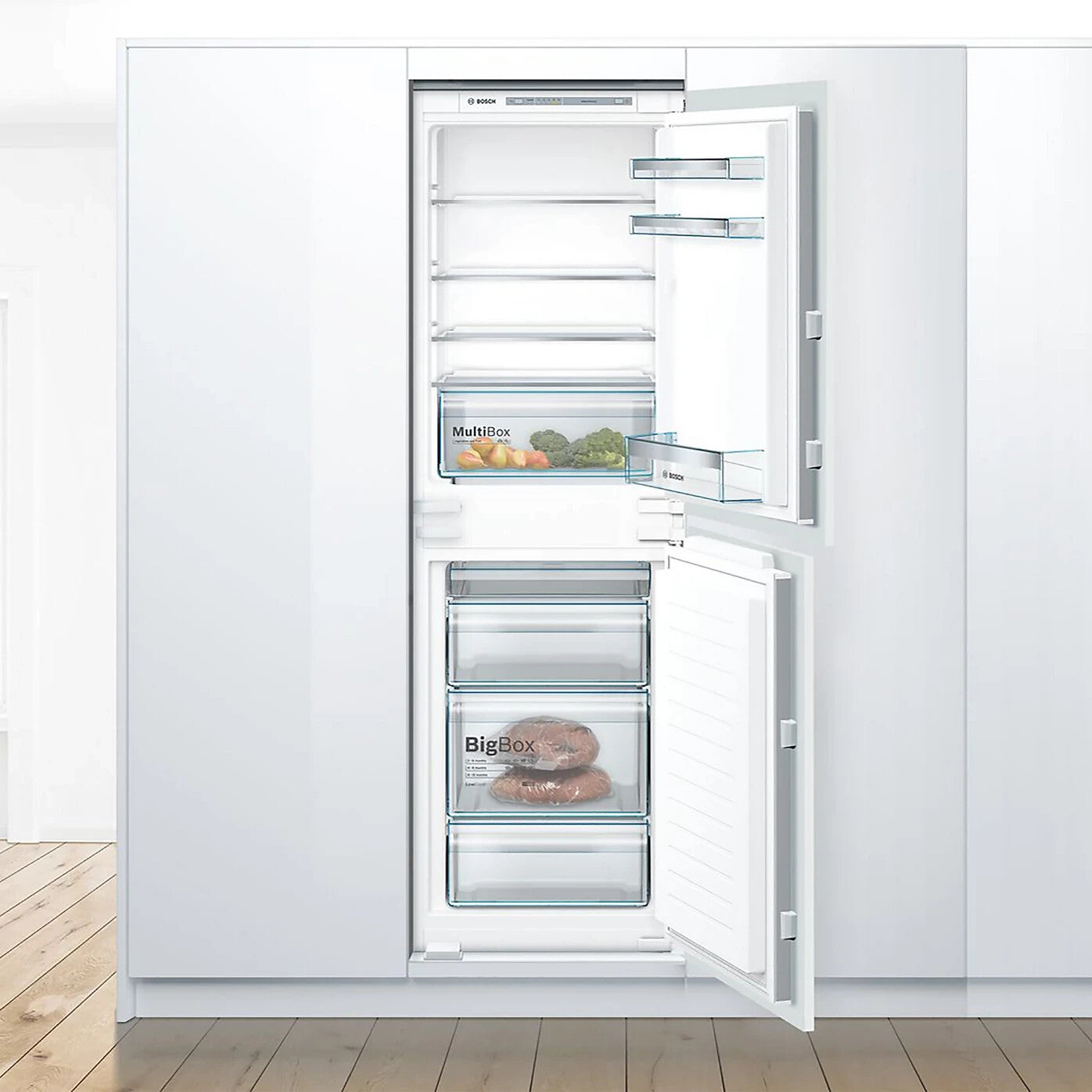 Bosch KIV85VSF0G 50:50 Traditional Integrated Fridge freezer - White