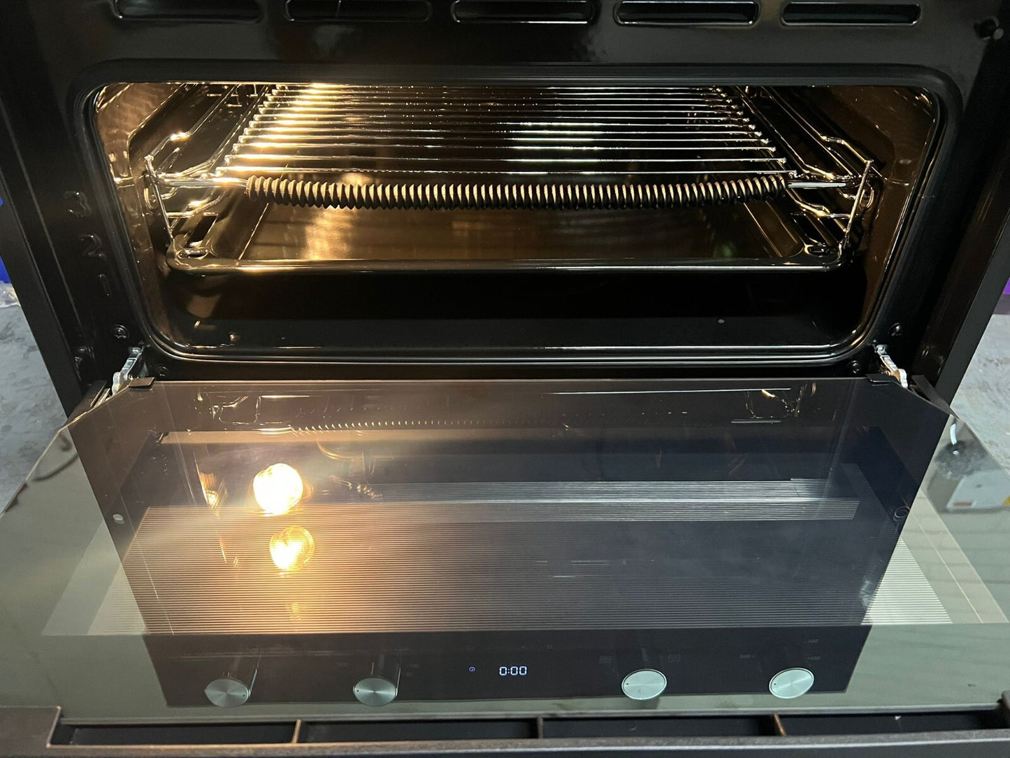 Cooke & Lewis CLBUDO89 Built-in Double oven - Mirrored black - USED