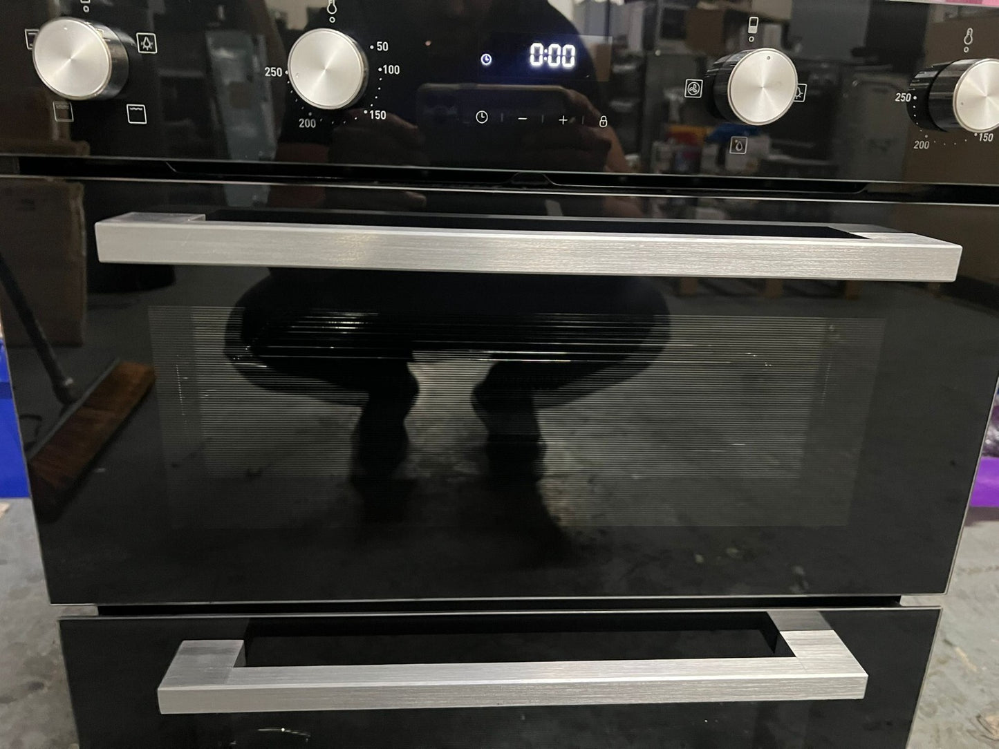 Cooke & Lewis CLBUDO89 Built-in Double oven - Mirrored black - USED