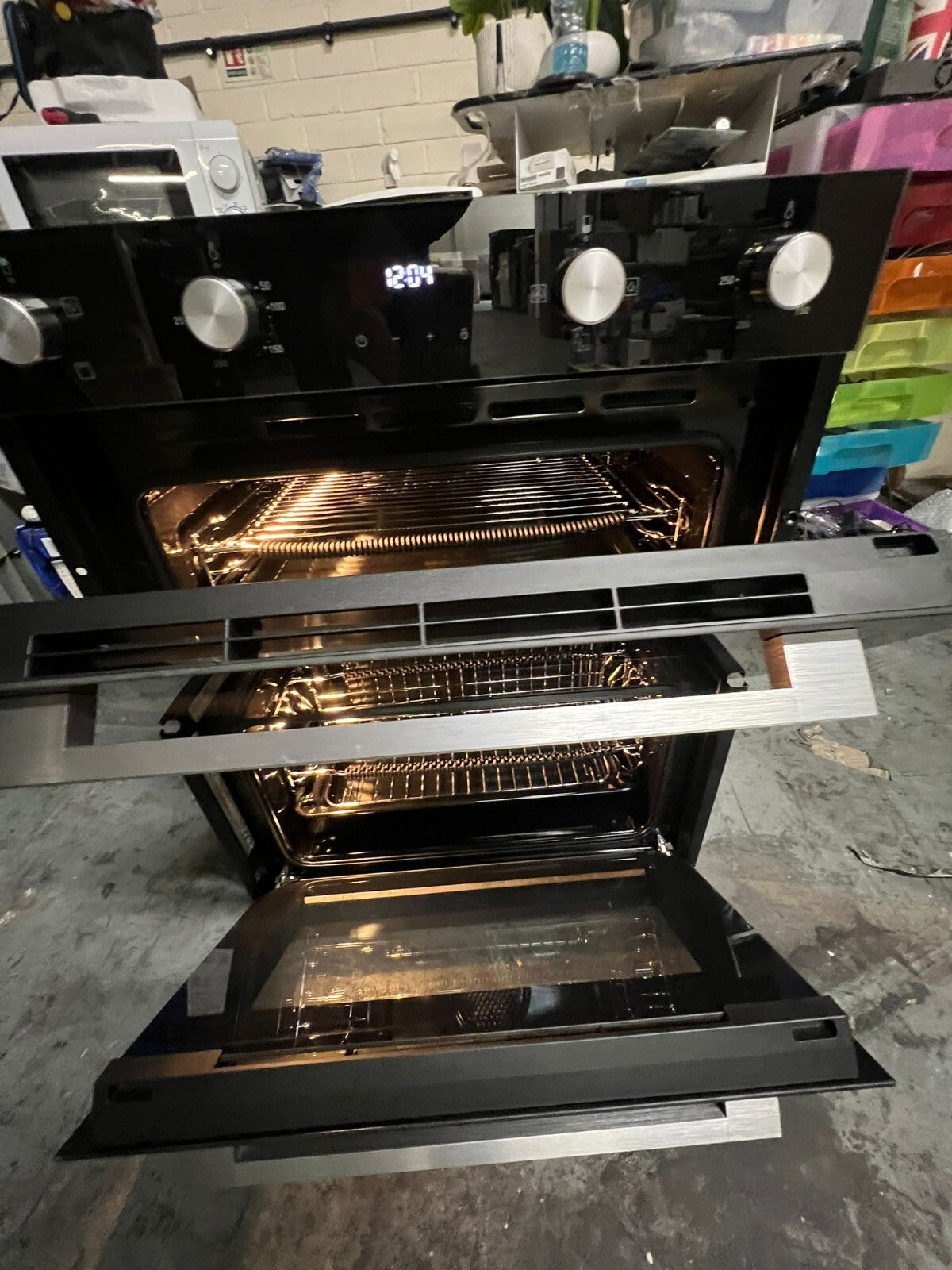 Cooke & Lewis CLBUDO89 Built-in Double oven - Mirrored black - USED