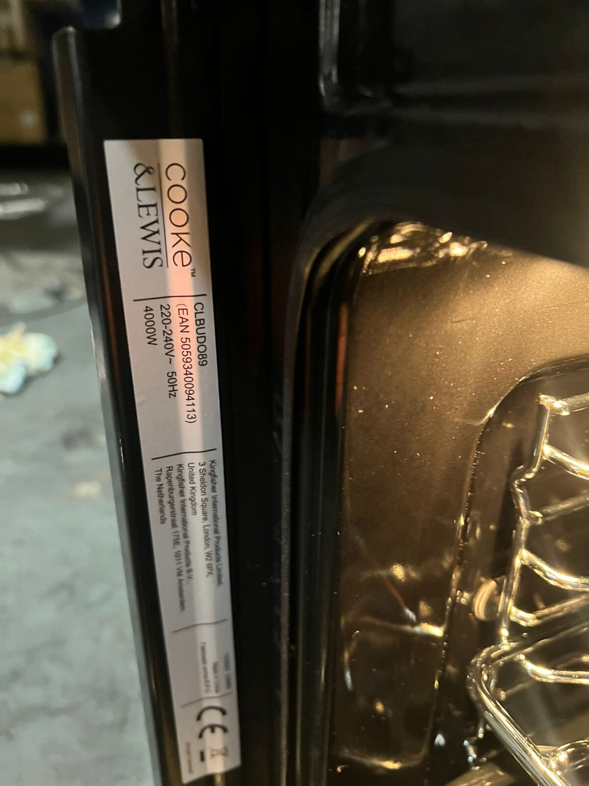 Cooke & Lewis CLBUDO89 Built-in Double oven - Mirrored black - USED