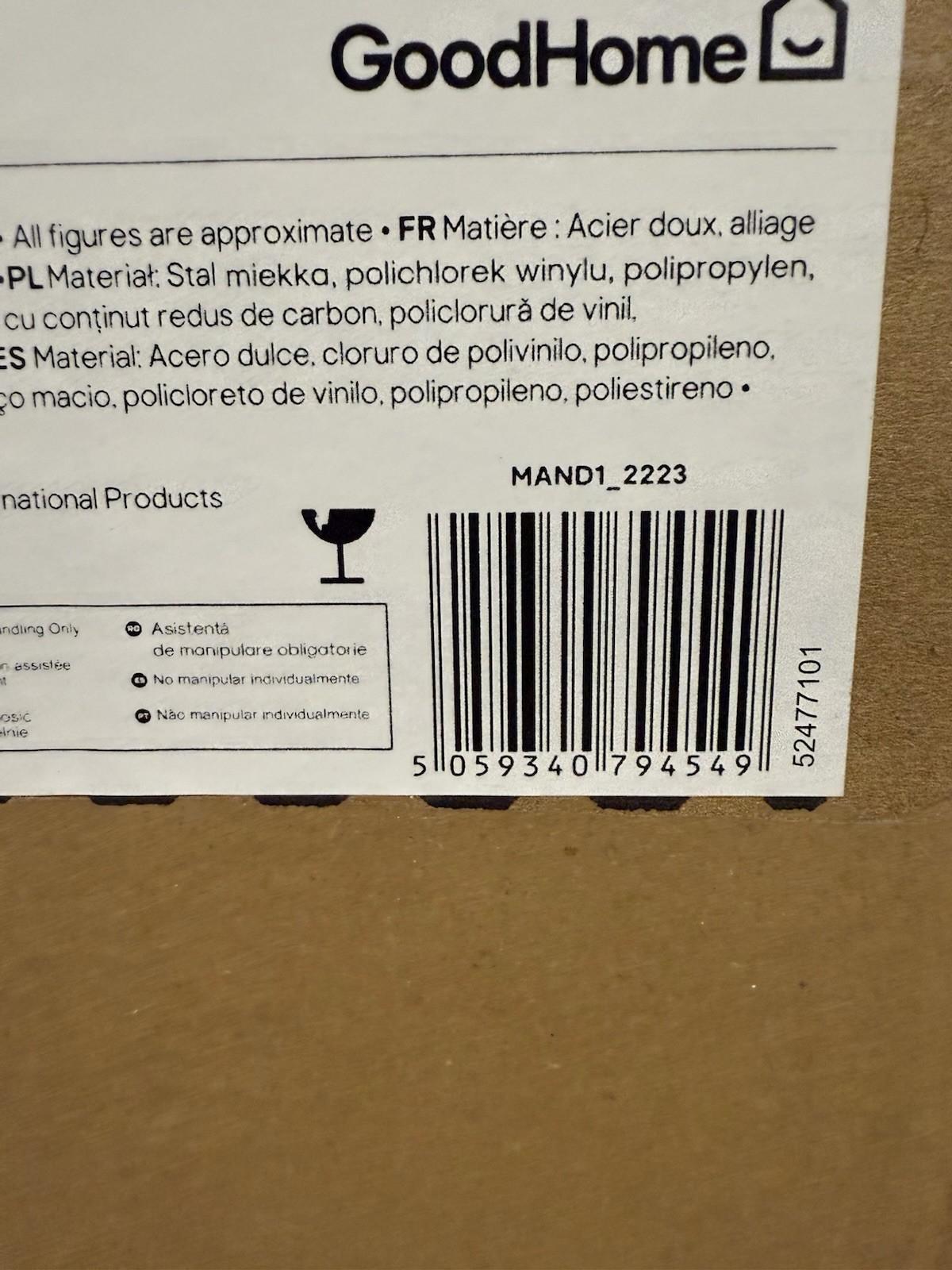 GoodHome GHBITFRUK Built-in Tall Fridge - Gloss White RRP £398