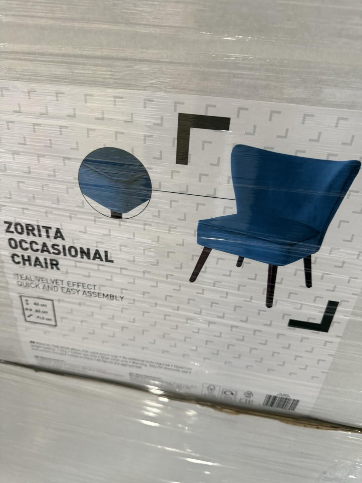 Zorita Teal Velvet Effect Occasional Chair (H)830mm (W)650mm (D)715mm