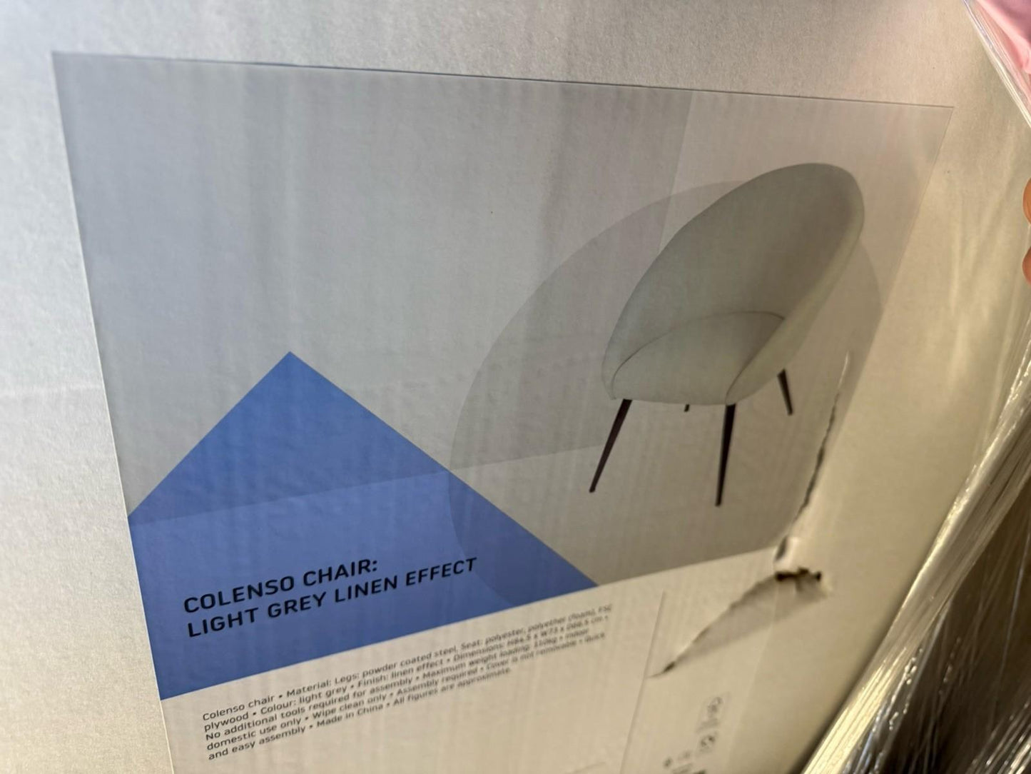 Colenso Light Grey Linen Effect Relaxer Chair (H)845mm (W)730mm (D)665mm