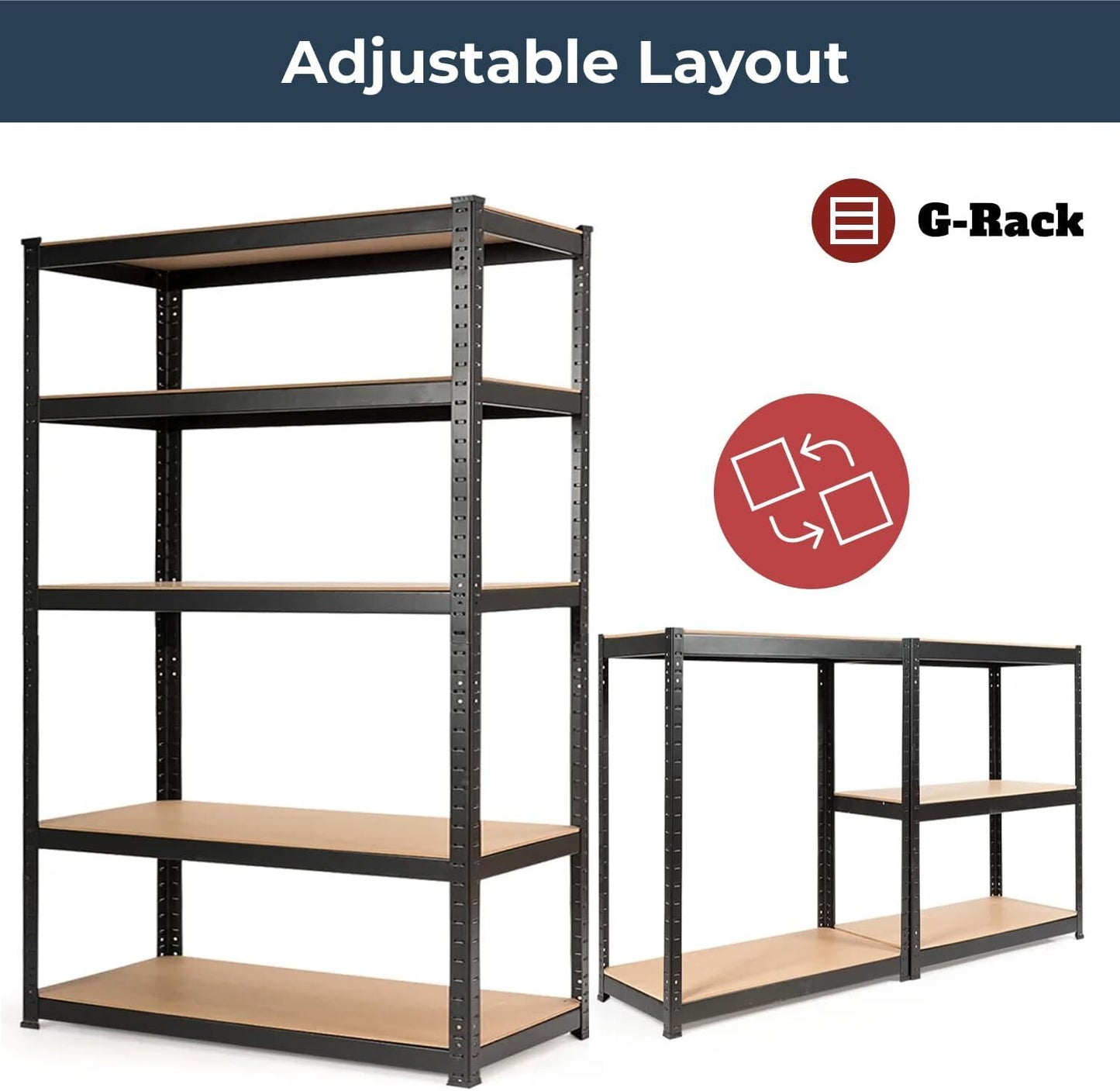 G-Rack Garage Shelving Racking with Adjustable Layout and Sturdy Design for Storage Solutions