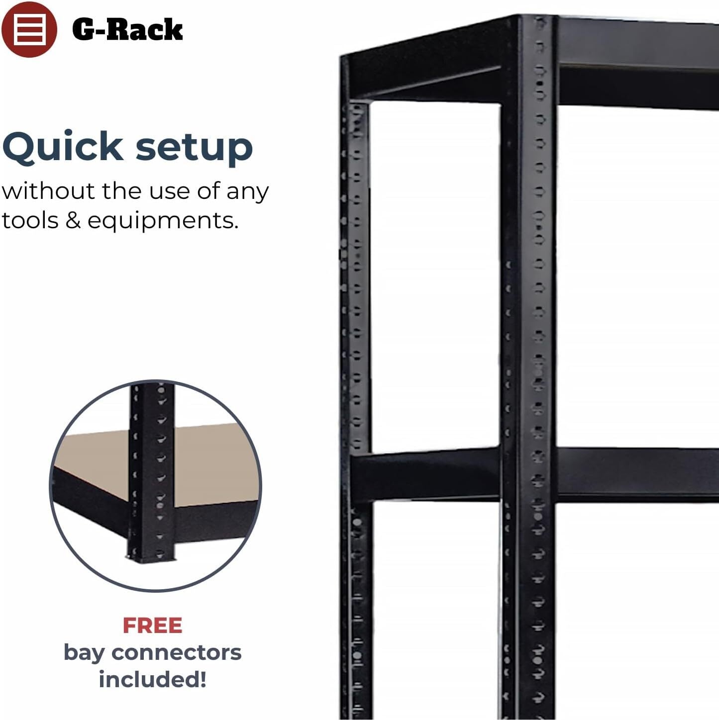 G-Rack Garage Shelving Racking with quick setup and no tools required