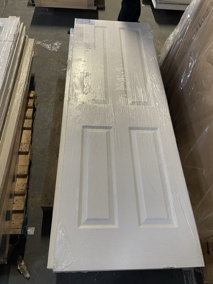 Painted 4 Panel White Woodgrain Effect Internal Door (H)1981mm (W)686mm (T)35mm