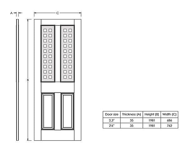 Painted 4 Panel Frosted Glazed White Woodgrain Effect Internal Door 1981 x 686mm