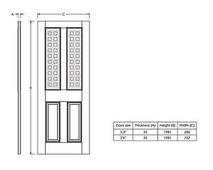 Painted 4 Panel Frosted Glazed White Woodgrain Effect Internal Door 1981 x 686mm
