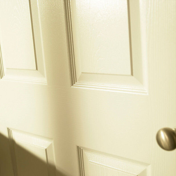 6 Panel Contemporary White Woodgrain Effect Internal Door (H)2032mm (W)813mm