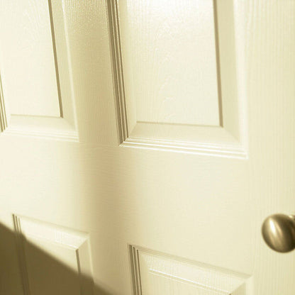 6 Panel Contemporary White Woodgrain Effect Internal Door (H)2032mm (W)813mm