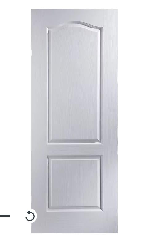Arched 2 Panel White Woodgrain Effect Internal Door, (H)2040mm (W)726mm (T)40mm