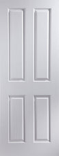 4 Panel White Woodgrain Effect Internal Door, (H)1981mm (W)610mm (T)35mm