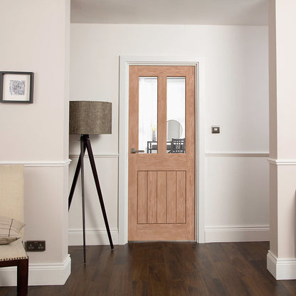 Fortia 2 Lite Clear Glazed Cottage Natural White Oak Veneer Internal Timber Door