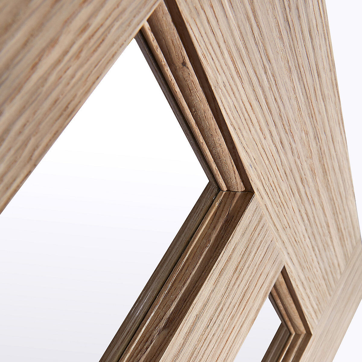 Vertical 3 Lite Obscure Glazed Contemporary Natural White Oak Veneer Timber Door