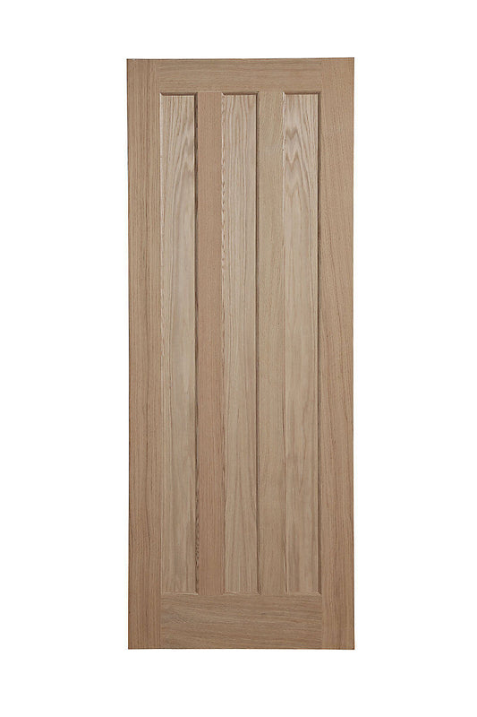 Vertical 3 Panel Contemporary Natural White Oak Veneer Internal Timber Door