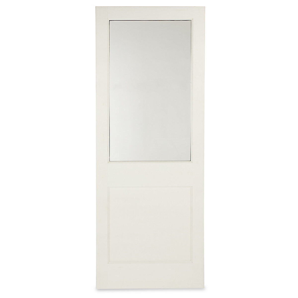 2 Panel Clear Glazed White Wooden External Panel Back Door, (H)1981mm (W)838mm