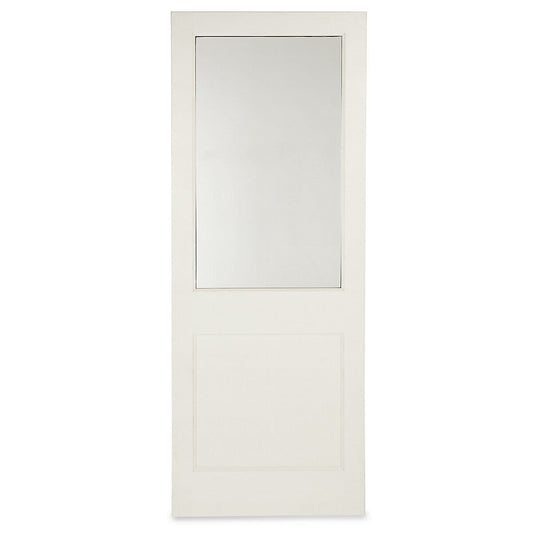 2 Panel Clear Glazed White Wooden External Panel Back Door, (H)1981mm (W)838mm
