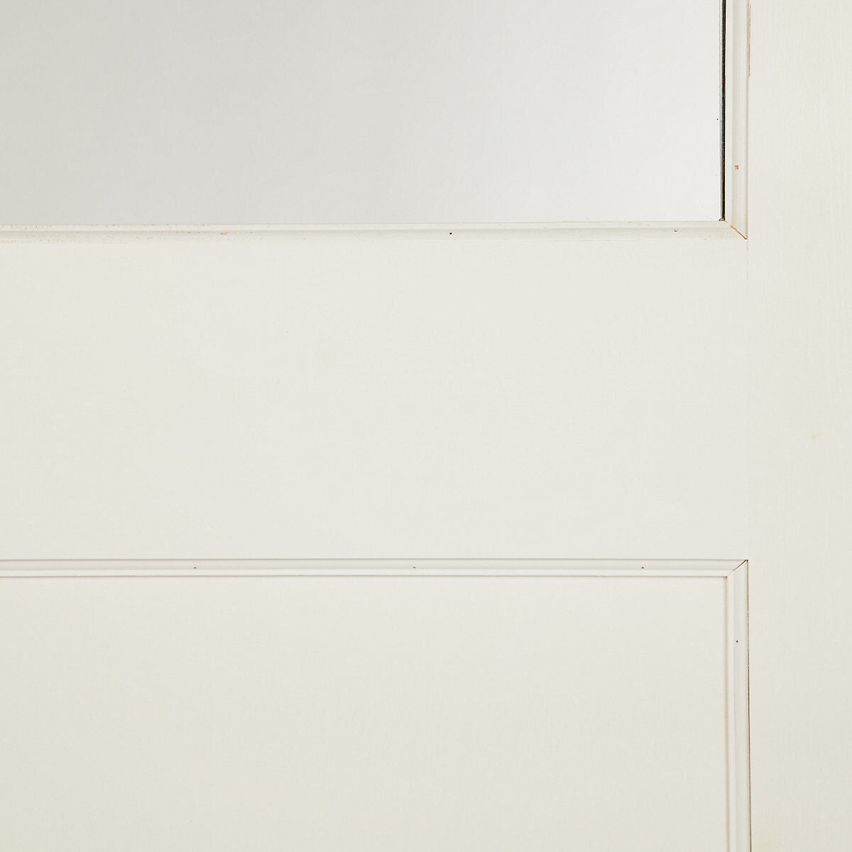 2 Panel Clear Glazed White Wooden External Panel Back Door, (H)1981mm (W)838mm