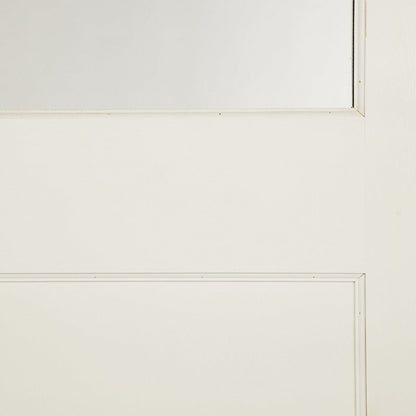 2 Panel Clear Glazed White Wooden External Panel Back Door, (H)1981mm (W)838mm