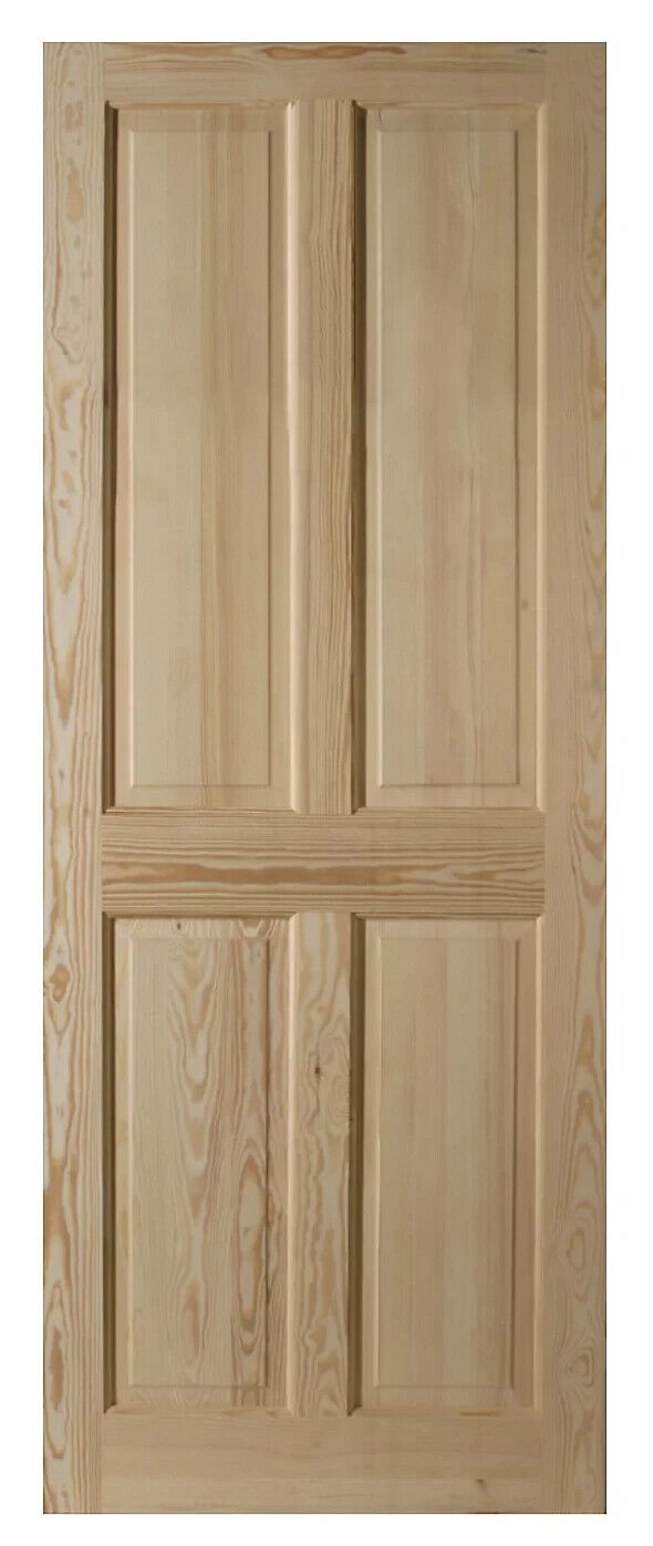 4 Panel Victorian Natural Pine veneer Internal Timber Door 2040 x 826 x 40mm