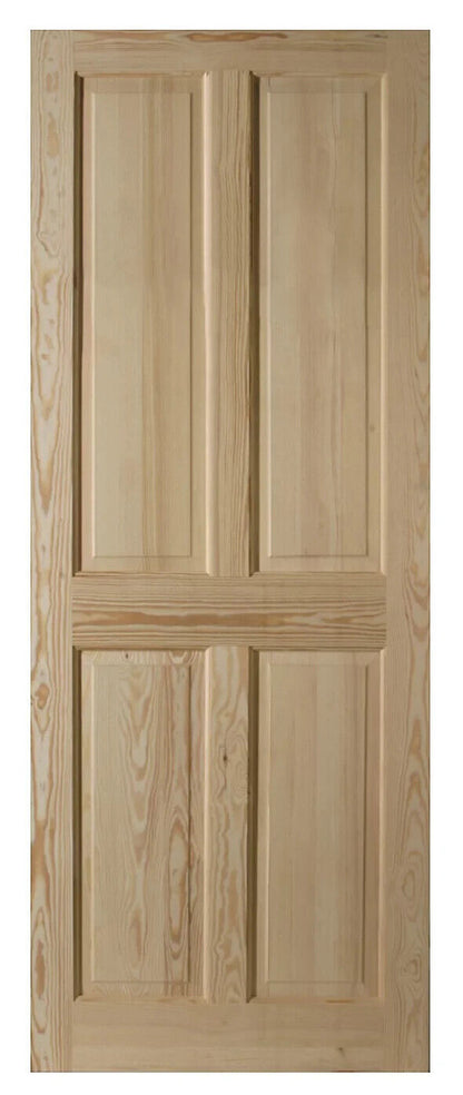 4 Panel Victorian Natural Pine veneer Internal Timber Door 2040 x 826 x 40mm