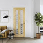 2 Lite Screen-printed Glazed Contemporary Natural Timber Door 2040 x 826 x 40mm