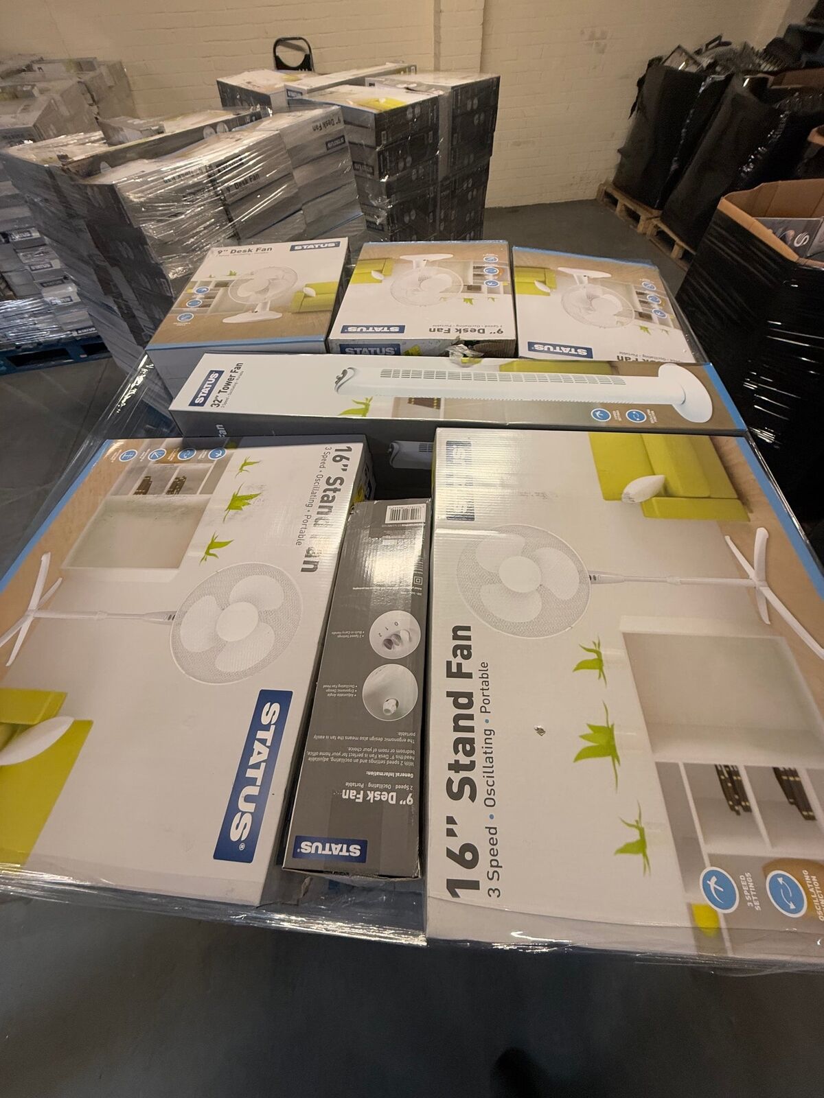 Fans Pallet Brand New Overstock Damaged Boxes - 66 Fans in Total