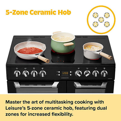 Leisure CS90C530K Freestanding Electric Range Cooker with Ceramic Hob - Black