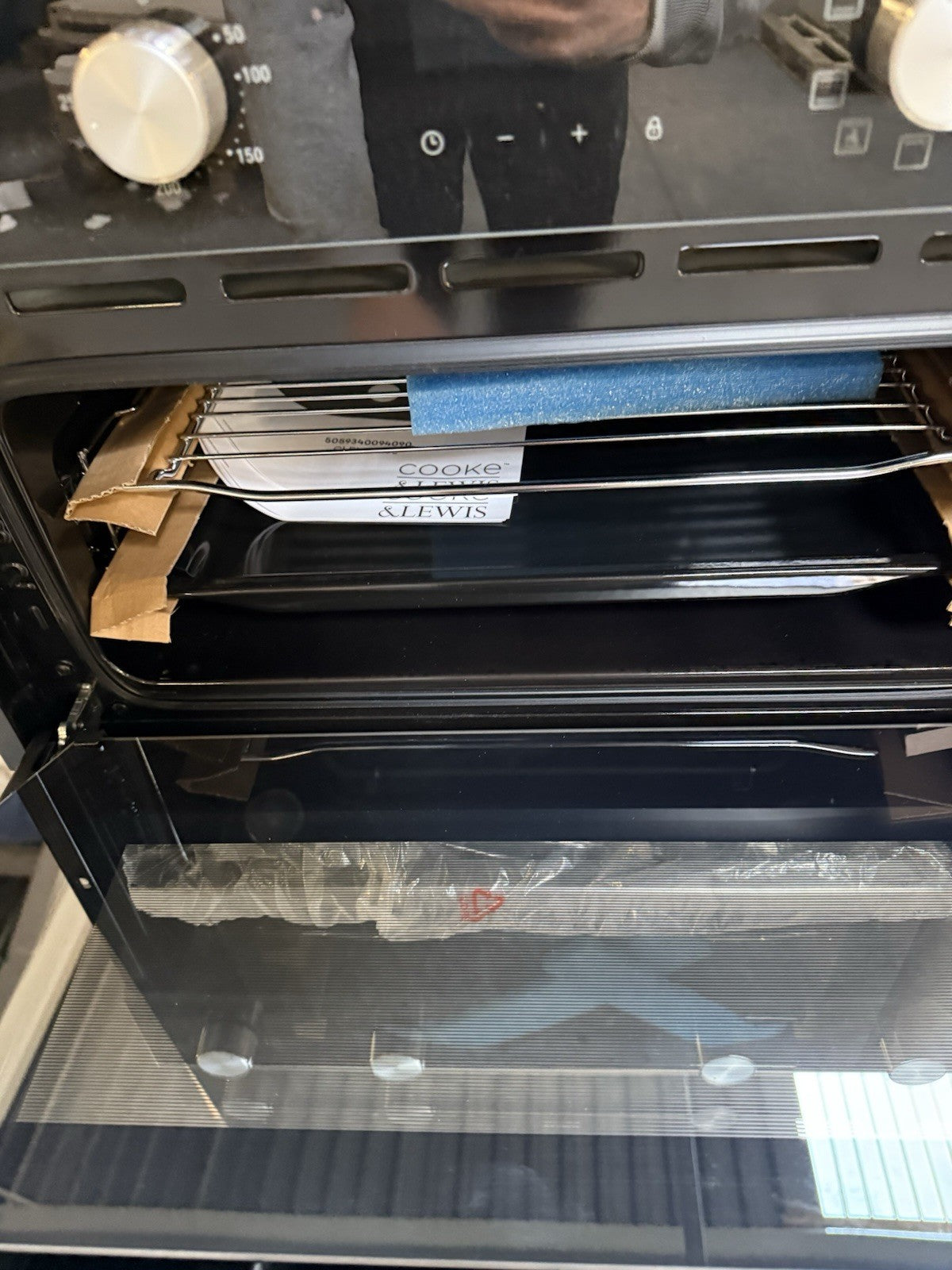 Cooke & Lewis CLELDO105 Built-in Double Oven - Mirrored Black