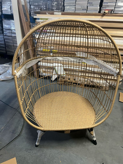 GoodHome Apolima Brown & Ebony Black Rattan effect Egg chair