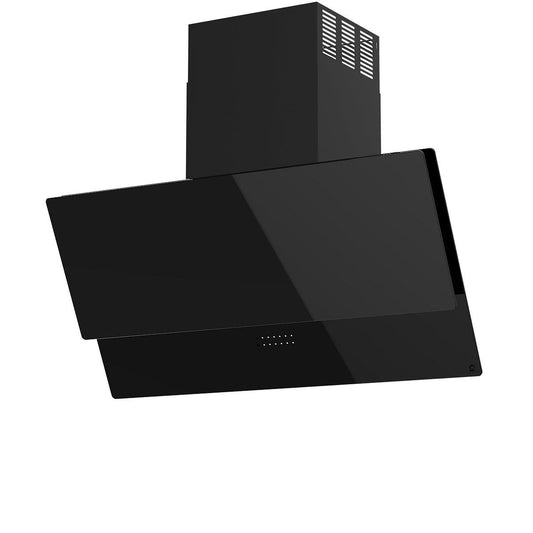 GoodHome PlasmaSense GHAG90PLAS Black steel & glass Angled Cooker hood (W)89.8cm