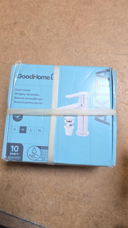 GoodHome Akita Medium Chrome effect Round Basin Mixer Tap