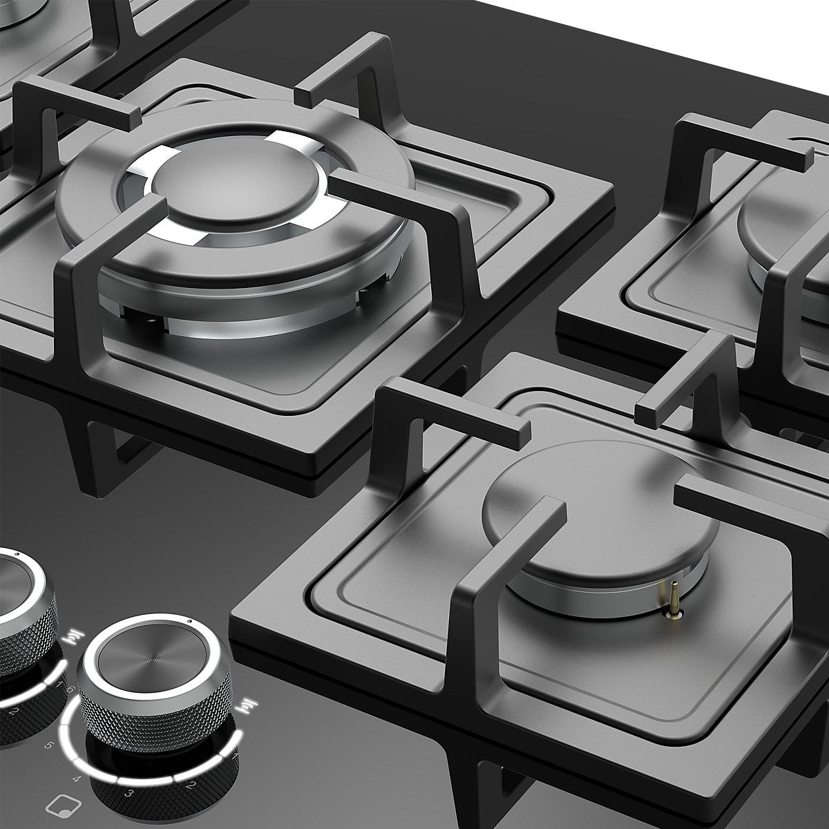 GoodHome Linksense GH78GASLK 70cm Gas Hob - Black