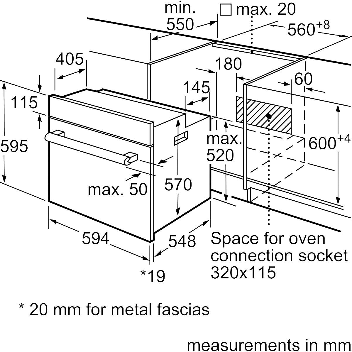 Bosch Series 2 HHF113BA0B Built-in Single Multi-function Electric Oven - Black
