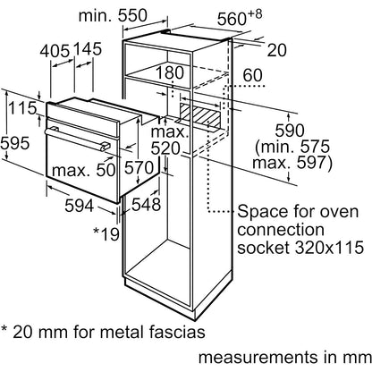 Bosch Series 2 HHF113BA0B Built-in Single Multi-function Electric Oven - Black