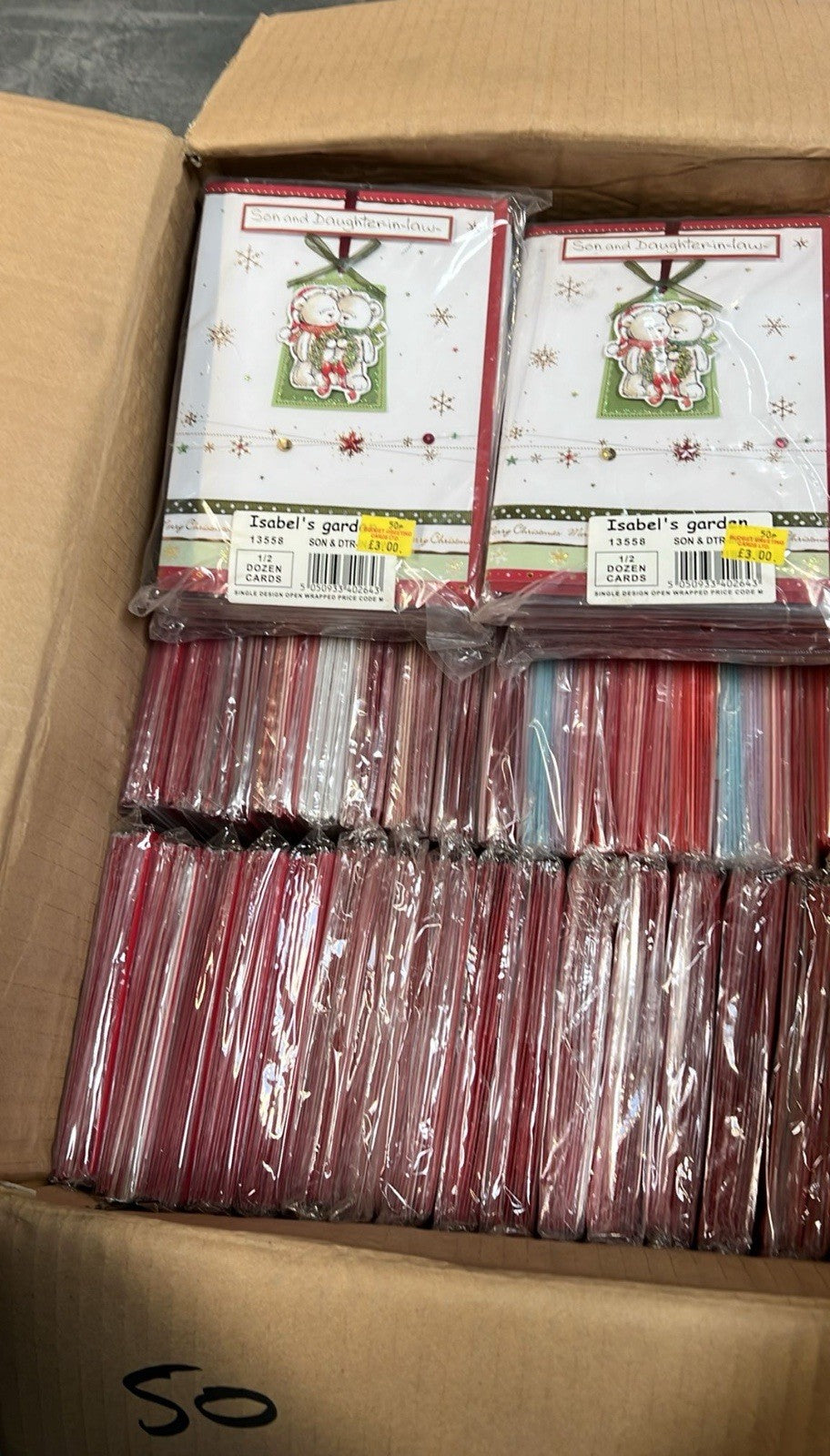 bulk greeting cards wholesale box of individually wrapped Christmas cards by Ironbridge and Sons Ltd