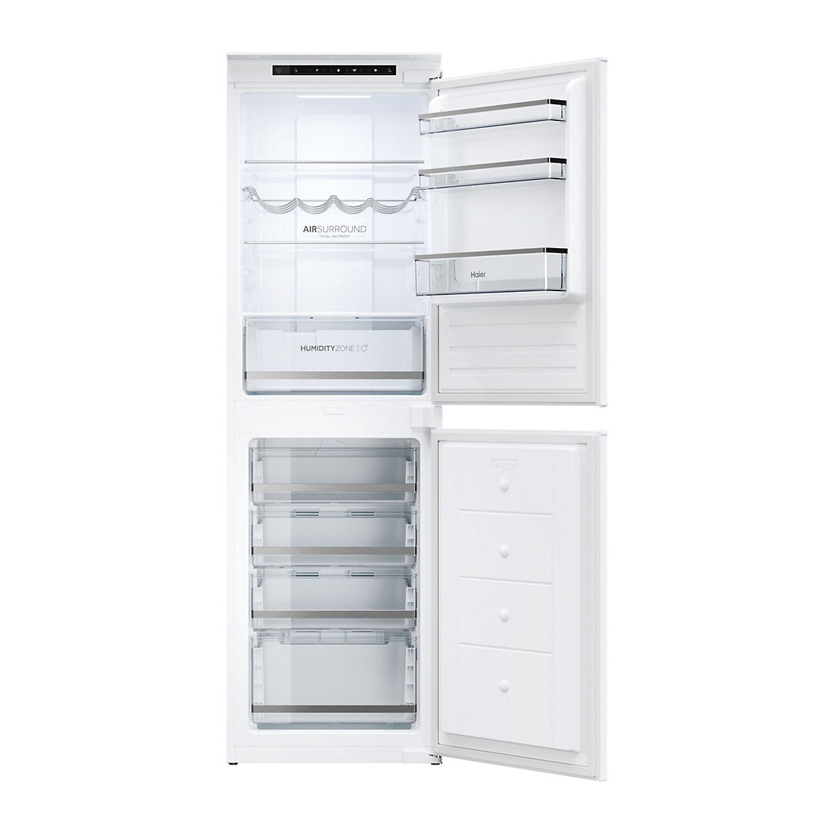 Haier HB50T618FMK 50:50 Traditional Integrated Frost Free Fridge Freezer - White