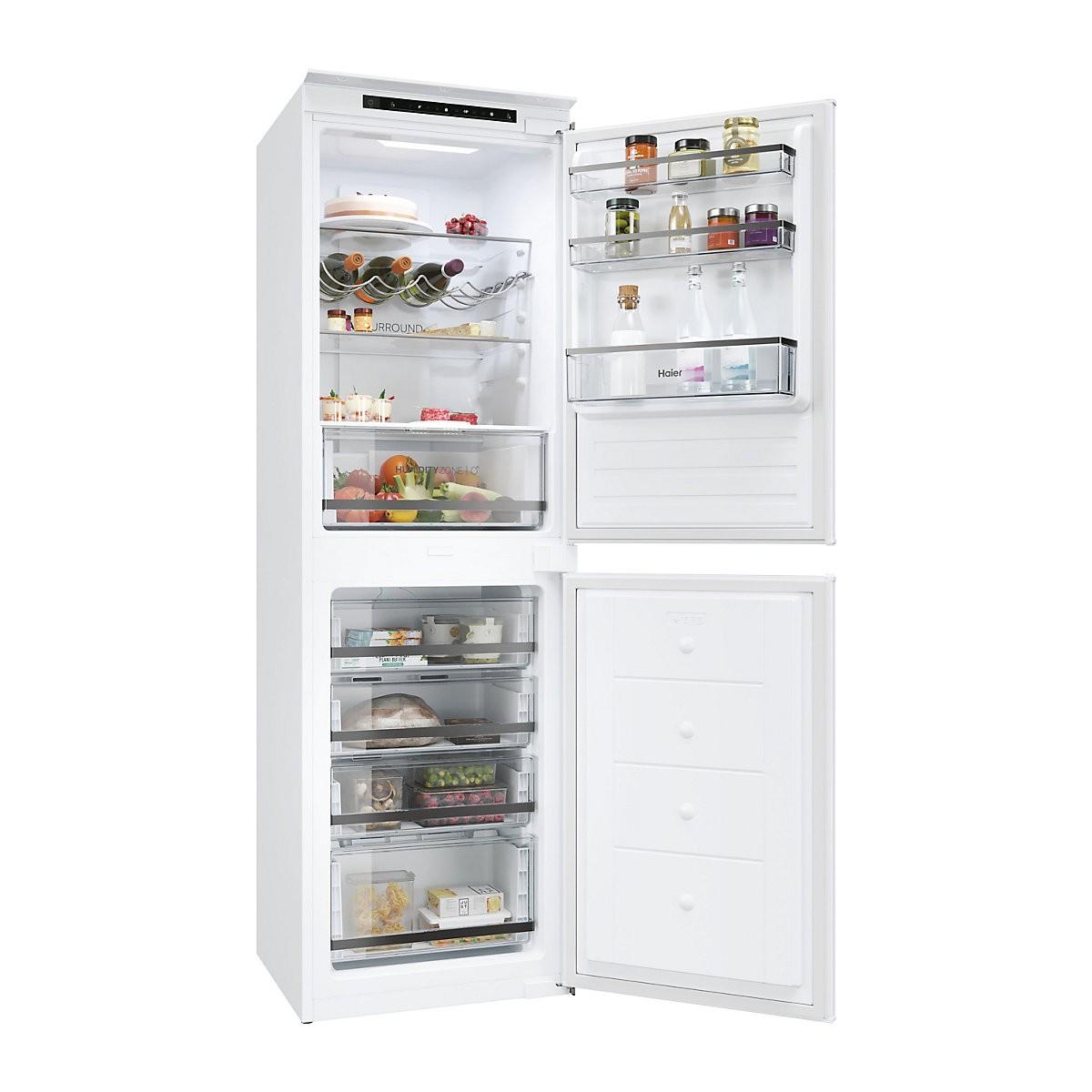 Haier HB50T618FMK 50:50 Traditional Integrated Frost Free Fridge Freezer - White