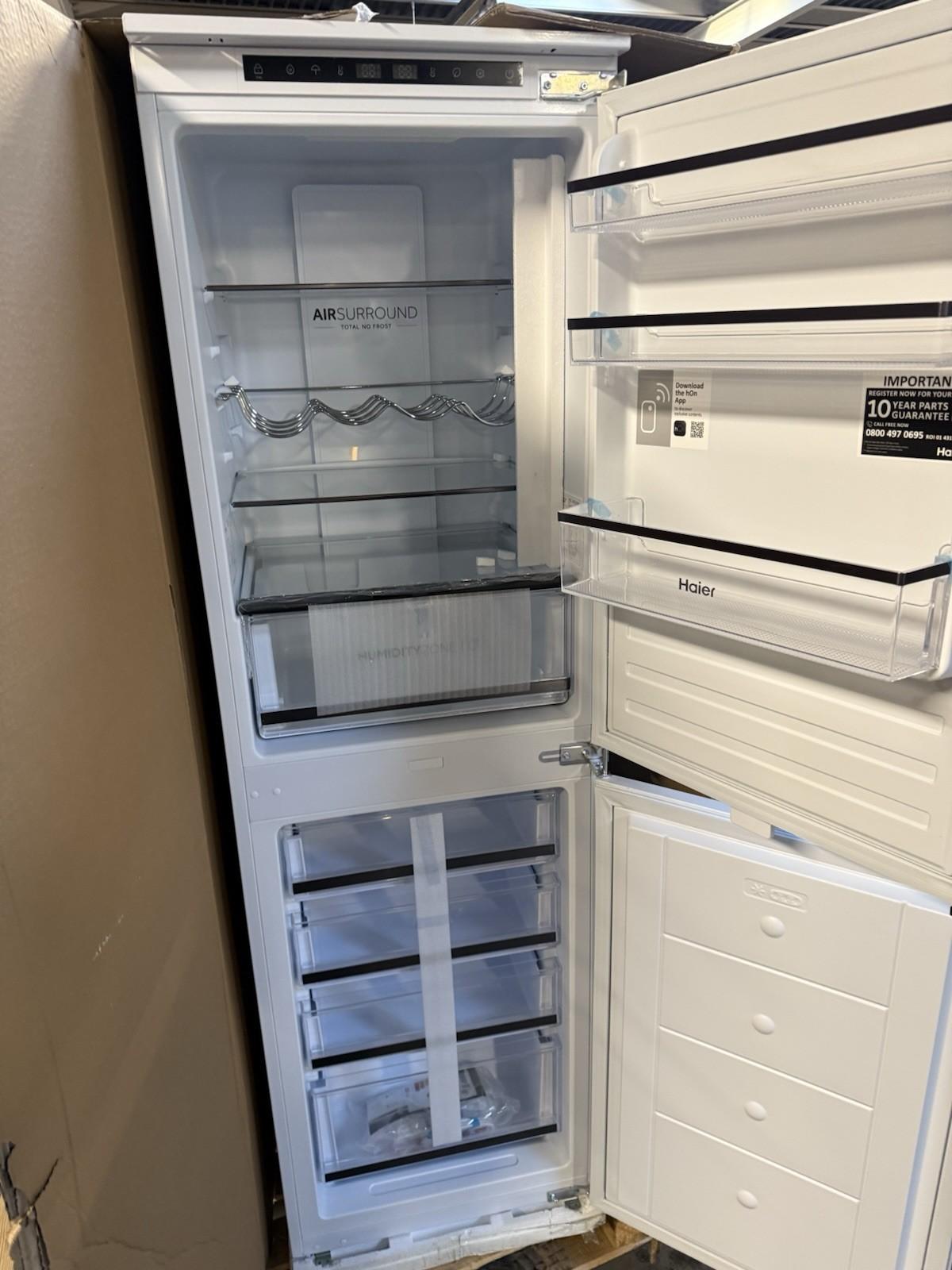 Haier HB50T618FMK 50:50 Traditional Integrated Frost Free Fridge Freezer - White