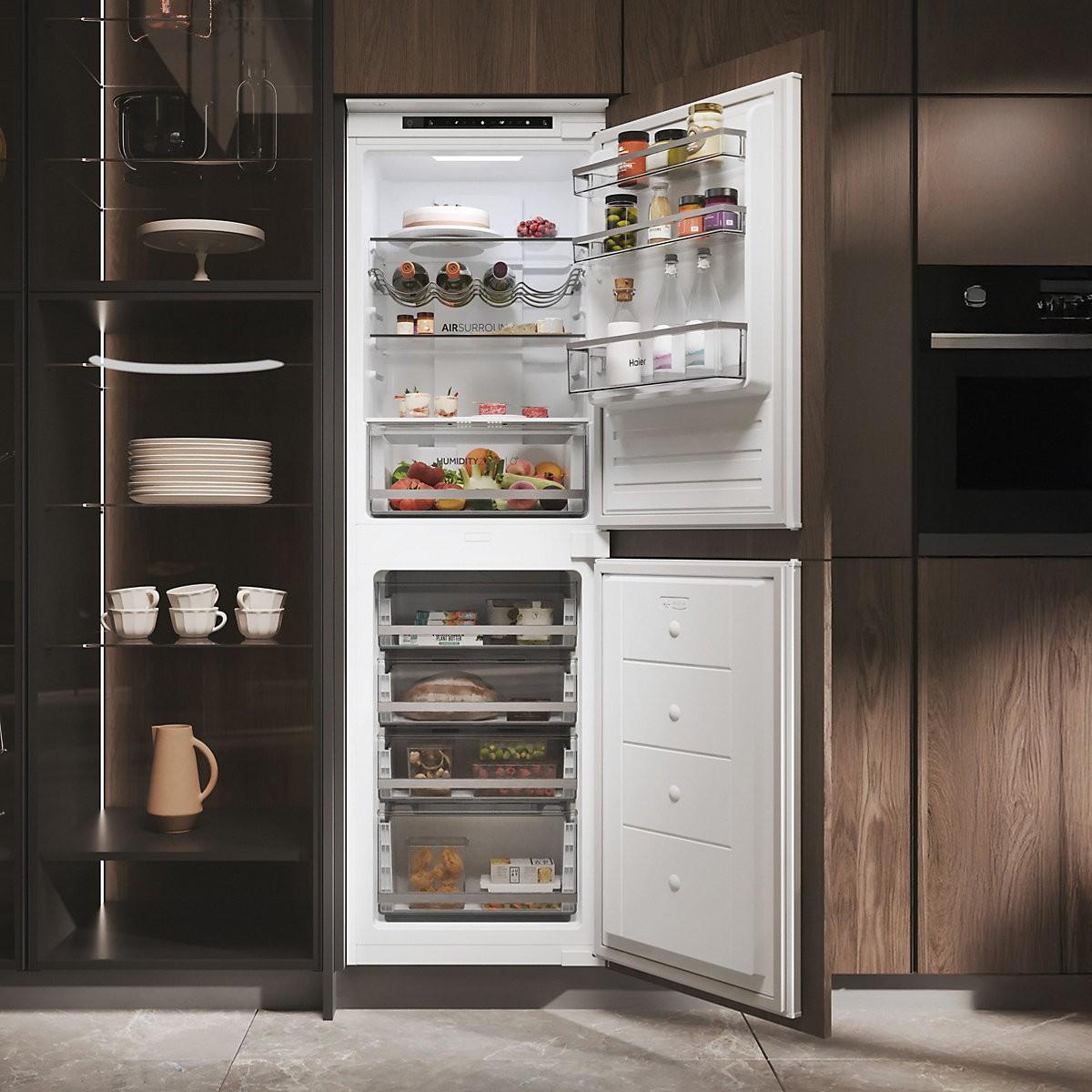 Haier HB50T618FMK 50:50 Traditional Integrated Frost Free Fridge Freezer - White