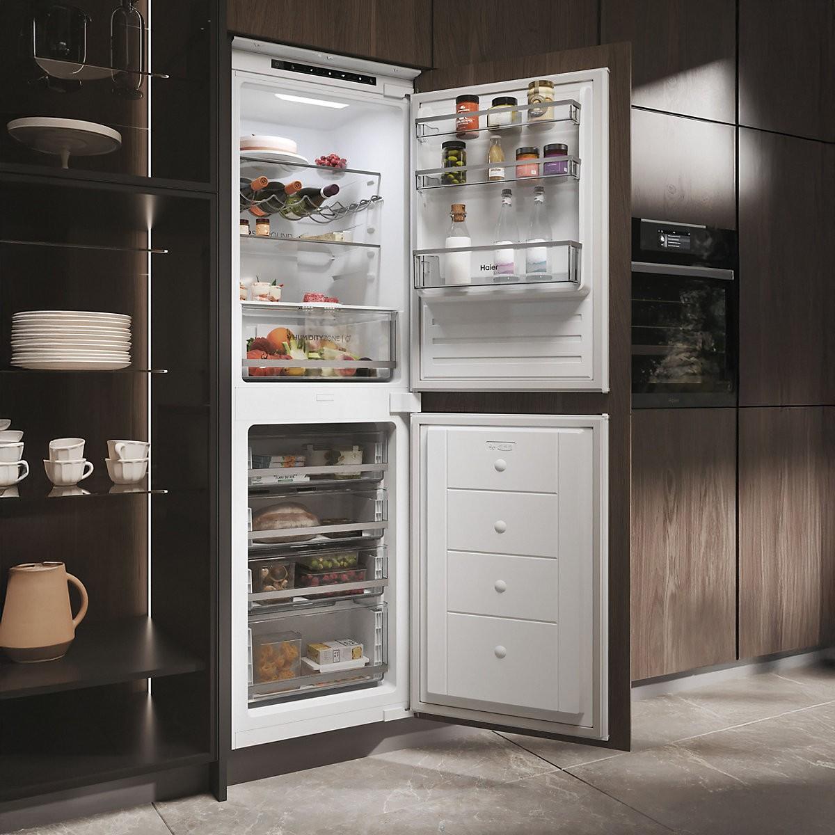 Haier HB50T618FMK 50:50 Traditional Integrated Frost Free Fridge Freezer - White