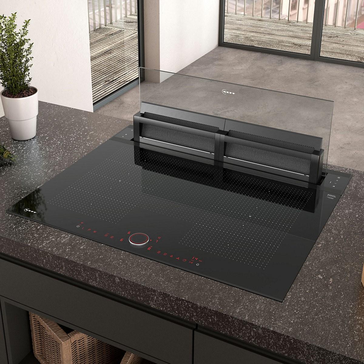 NEFF N90 I88WMM1S7B Glass & steel Downdraft Cooker Hood (W)80cm Black RRP £2199