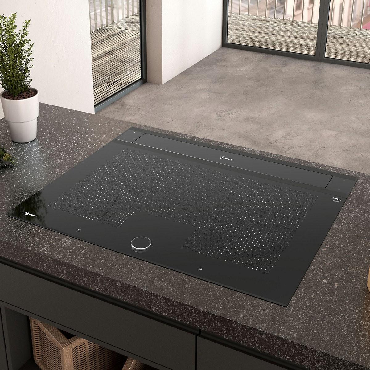 NEFF N90 I88WMM1S7B Glass & steel Downdraft Cooker Hood (W)80cm Black RRP £2199