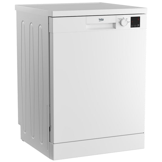 Beko DVN04X20W Full-size Dishwasher, 13 Place Settings, White, E Rated