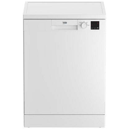Beko DVN04X20W Full-size Dishwasher, 13 Place Settings, White, E Rated