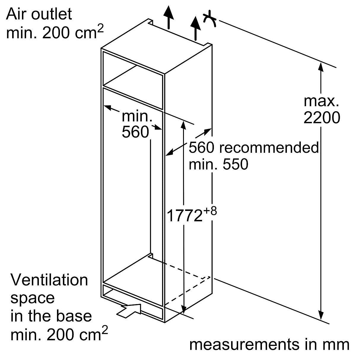 Bosch KIR81NSE0G Built-in Tall Fridge - White RRP £799