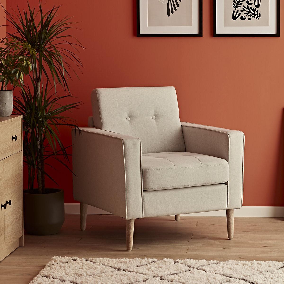 Zennor Light Grey Linen Effect Relaxer Chair (H)850mm (W)770mm (D)795mm